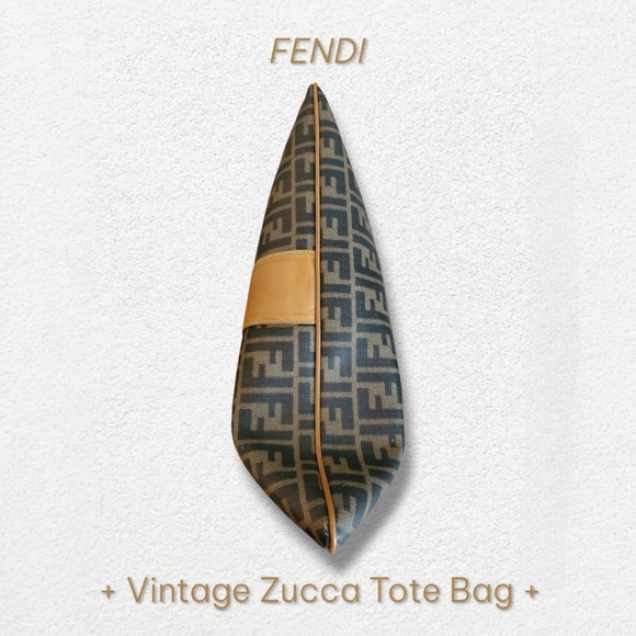 FENDI Vintage Coated Monogrammed Canvas Zucca Handbag Tote - Picture 4 of 8